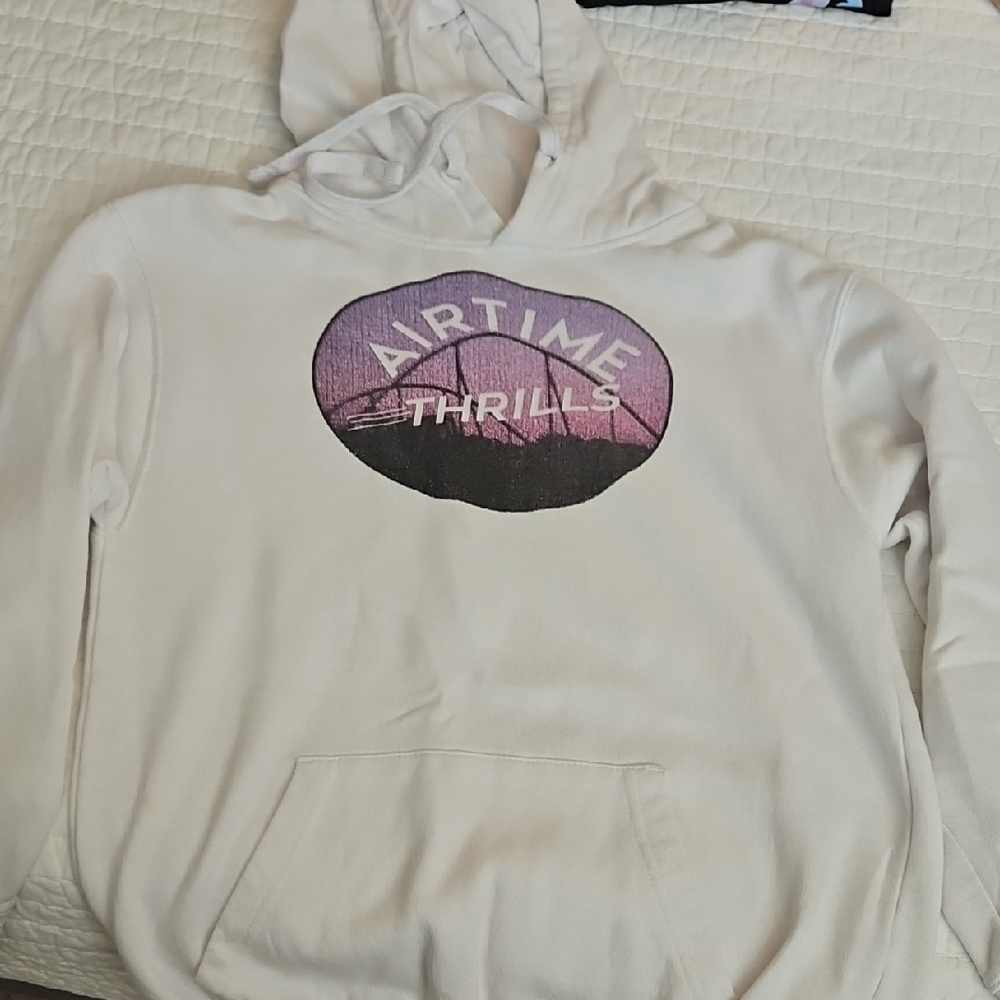 White Hoodie with Purple Graphic